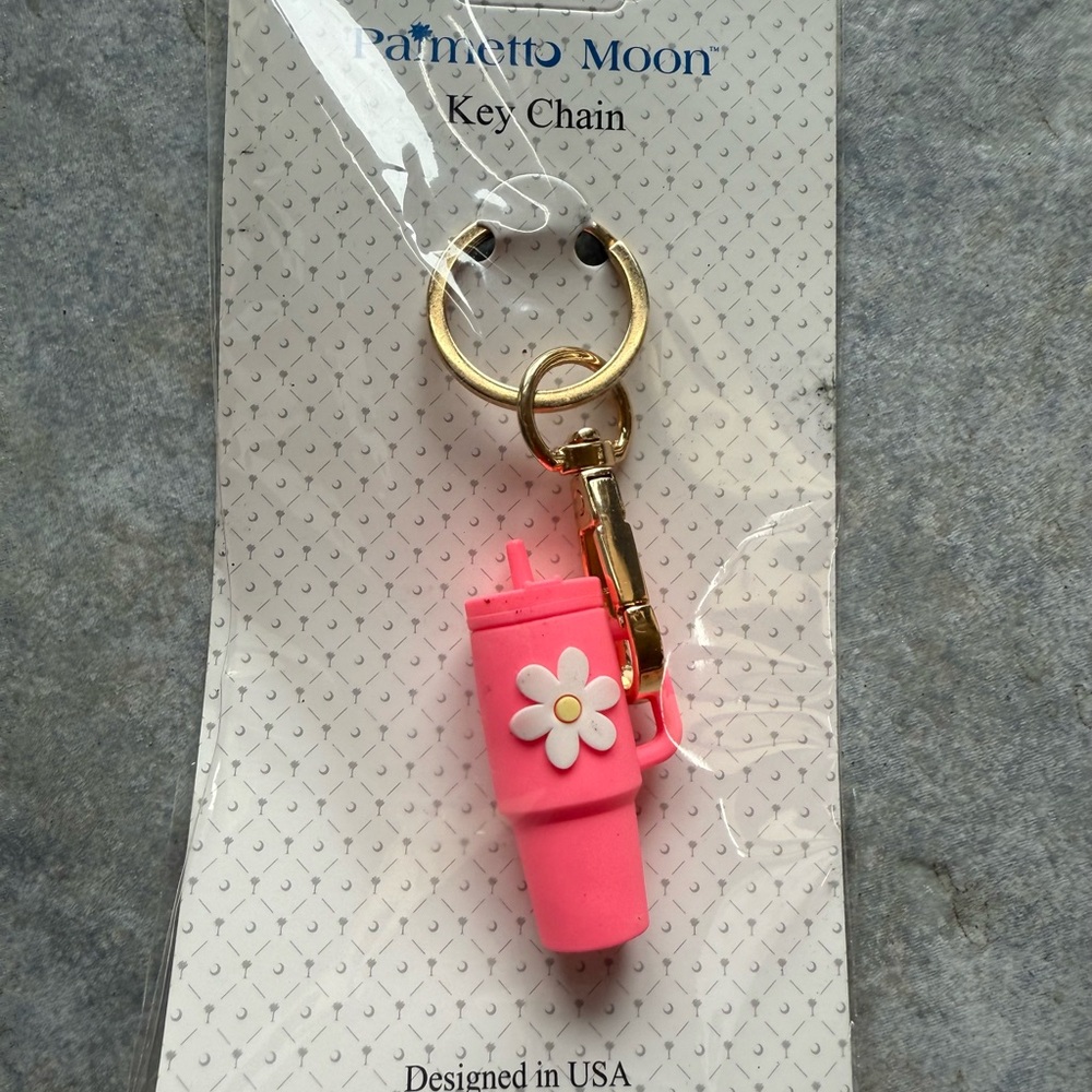 Mini Stanley Pink Floral Bag Charm or Key Chain Designed in USA